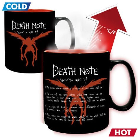 Cana ceramica termosensibila licenta Death Note - Kira & Ryuk 460ml